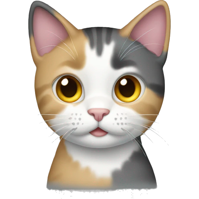 a cat has 3 colored emoji