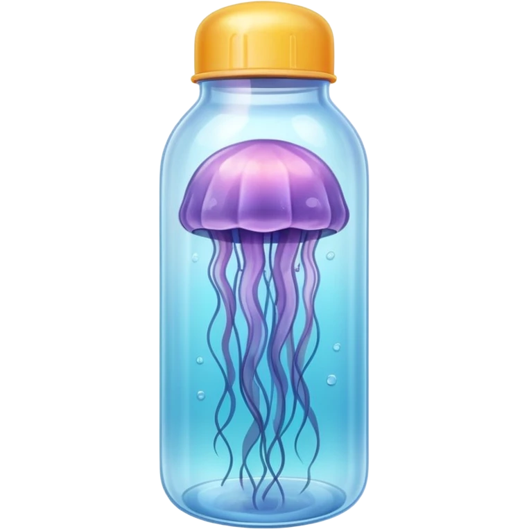 sea jellyfish stuck plastic bottle emoji