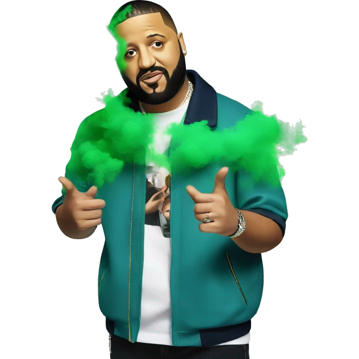 Dj khaled with green smoke realistic  emoji
