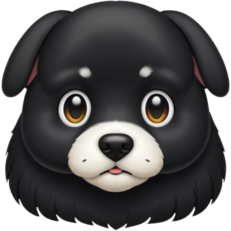 Chien noir avec poitrail blanc emoji