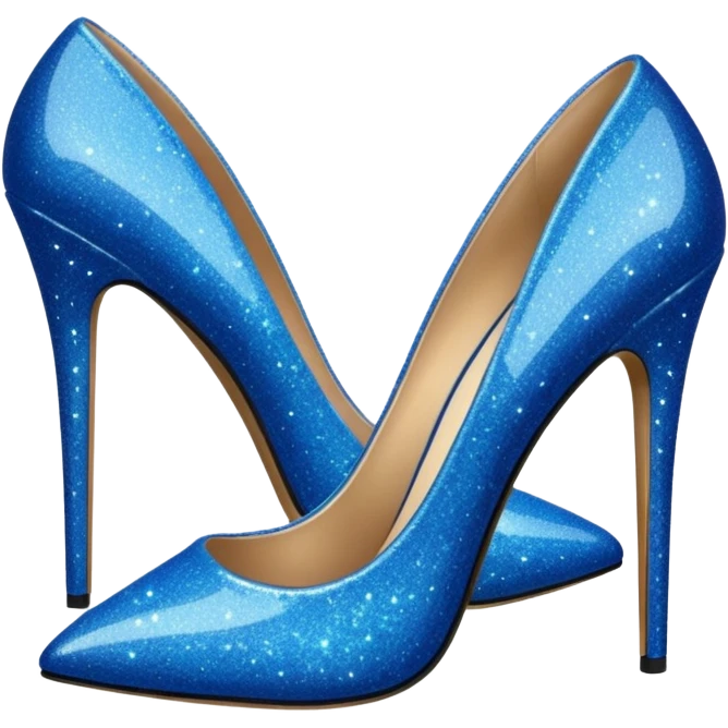 Blue glitter heels emoji
