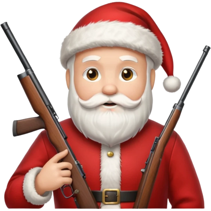 Santa hunting a turkey emoji