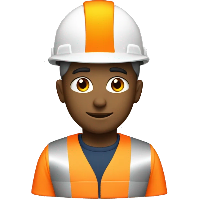 Engineer wit white hat and orange hivis emoji