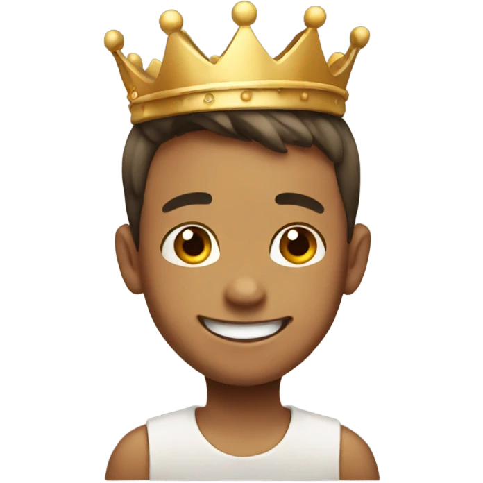 smiling boy with crown emoji