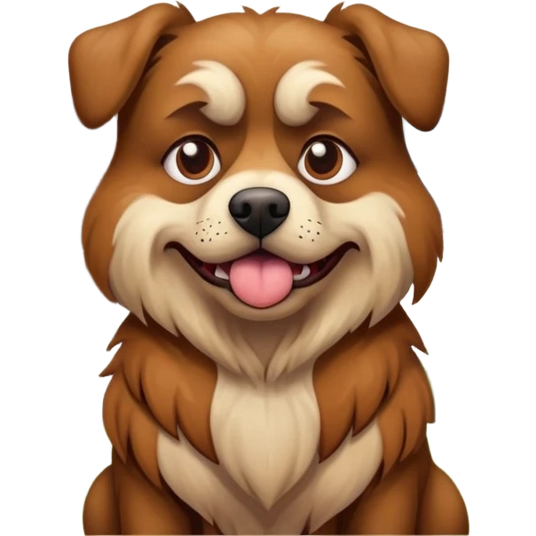Ugly dog in front of a house emoji