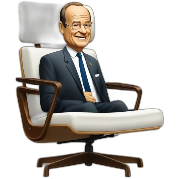 eames chair with Chirac emoji