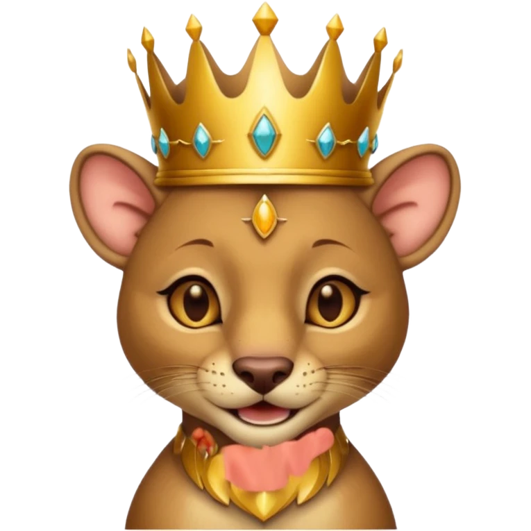 
Fossa animal wearing a crown winks emoji