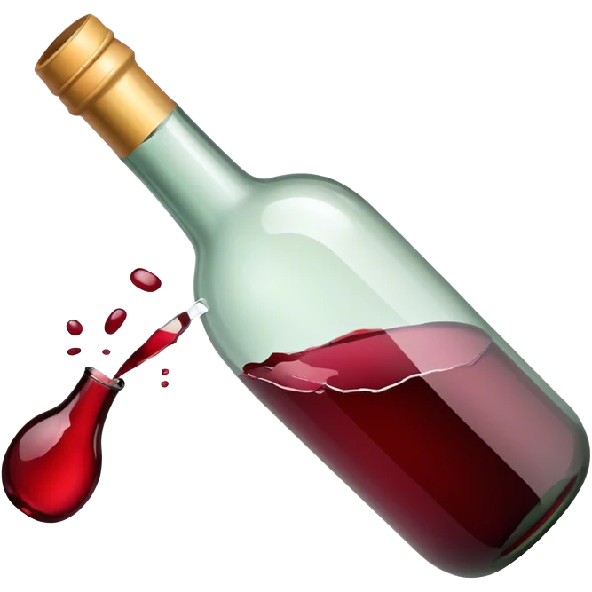 Broken wine bottle emoji
