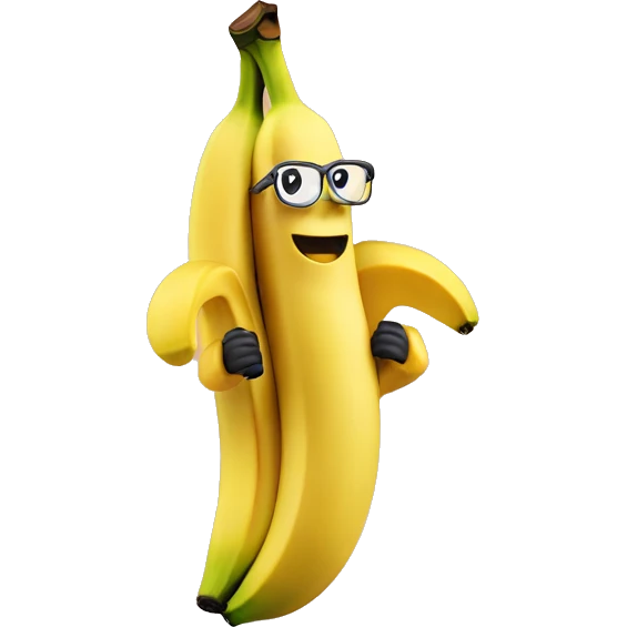 yellow banana with a banana mini figurine in his arms emoji