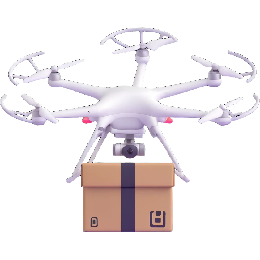 quadcopter drone delivering box emoji