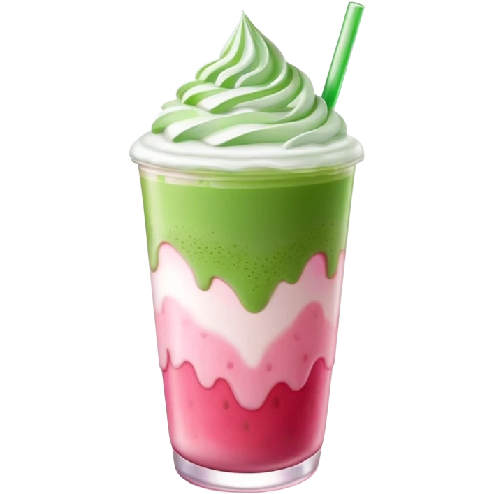 Iced strawberry matcha latte  emoji