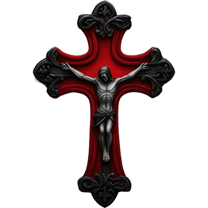gothic cross red and black crucifix  emoji