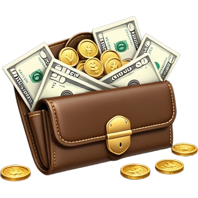 Aviator money emoji, wallet full of cash, casino vibe, premium 3D emoji style, clean, no background
 emoji