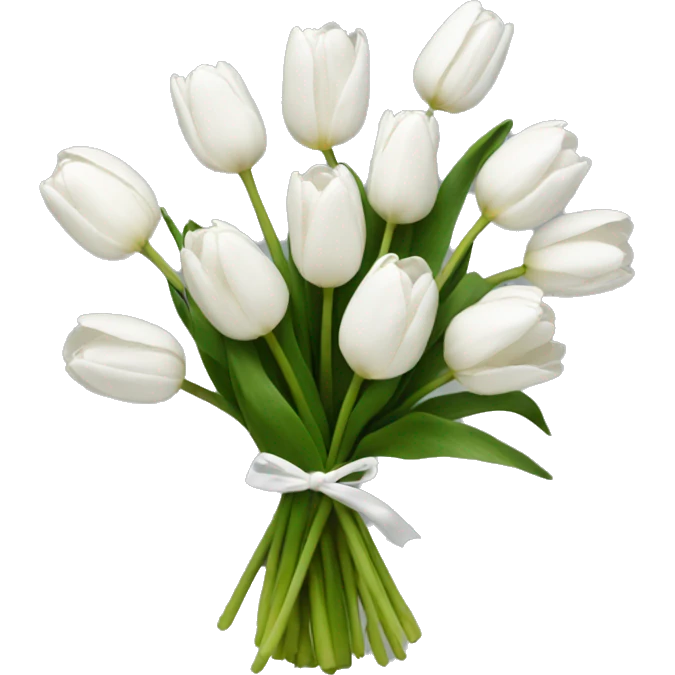 white tulip bouquet  emoji