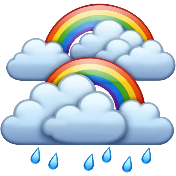 Rainbows clouds rain emoji