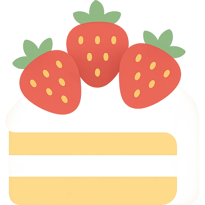 white cake with strawberries on top emoji