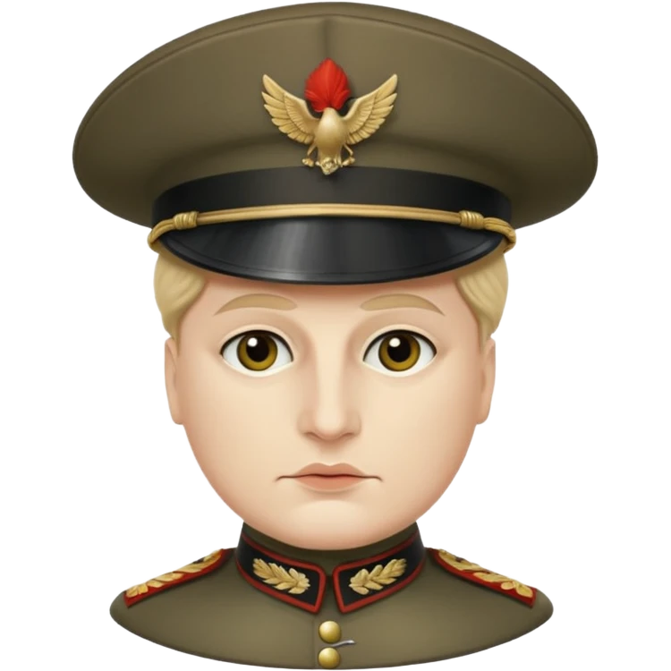 Mussolini com chapéu de penacho emoji