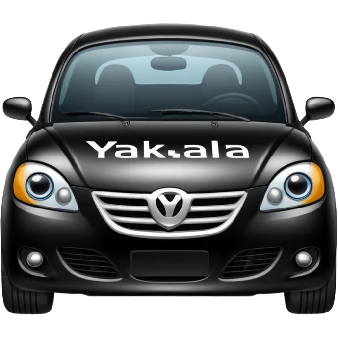 Make a car emoji and write "yakala yakalayabiliyosan" below it. emoji