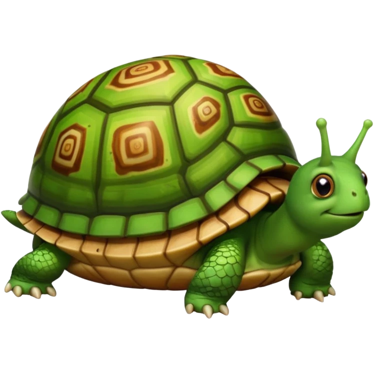 
A snail on the back of a turtle emoji