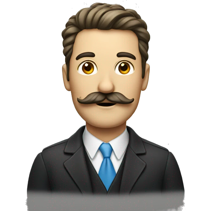Un homme avec une moustache rectangulaire  emoji