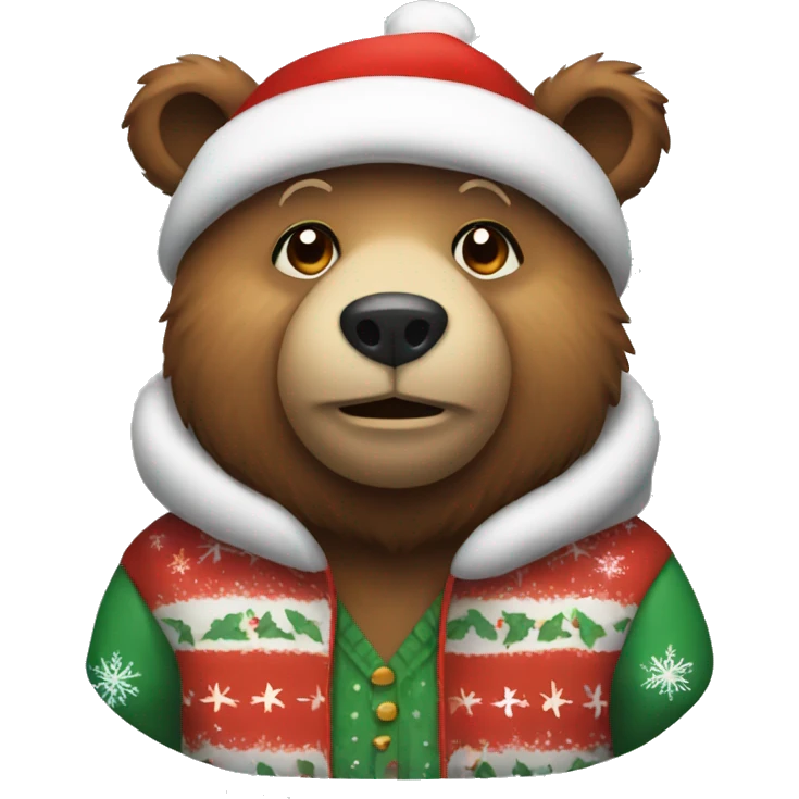 bear wearing xmas clothes  emoji
