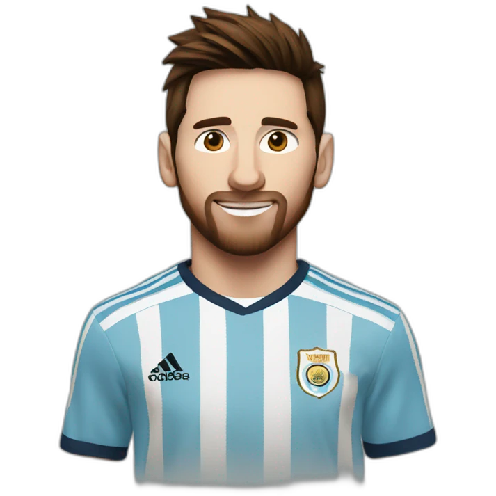 Messi face whit argentina tshirt emoji