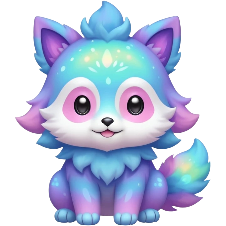 Cute adorable kawaii colorful pastel nebula fantasy animal hybrid Fakemon full body emoji