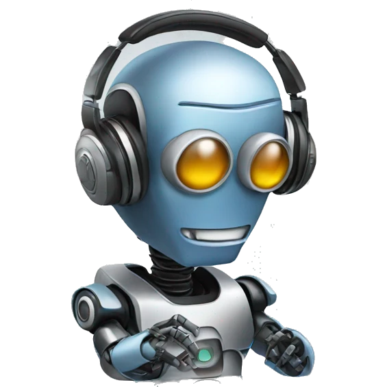 robot listening to music on iPhone emoji