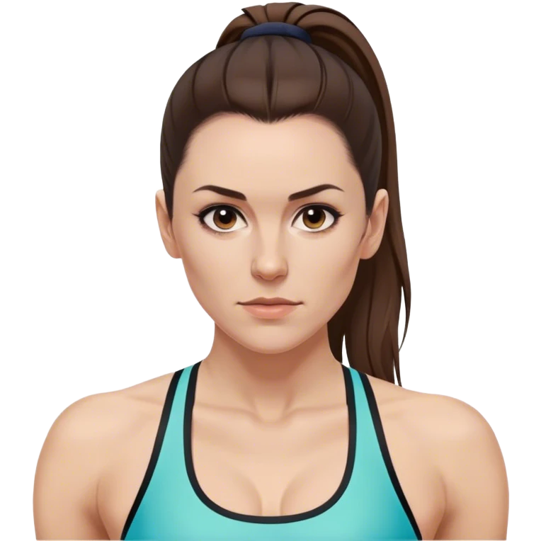 Melanie chisholm with a high ponytail wearing sports bra emoji