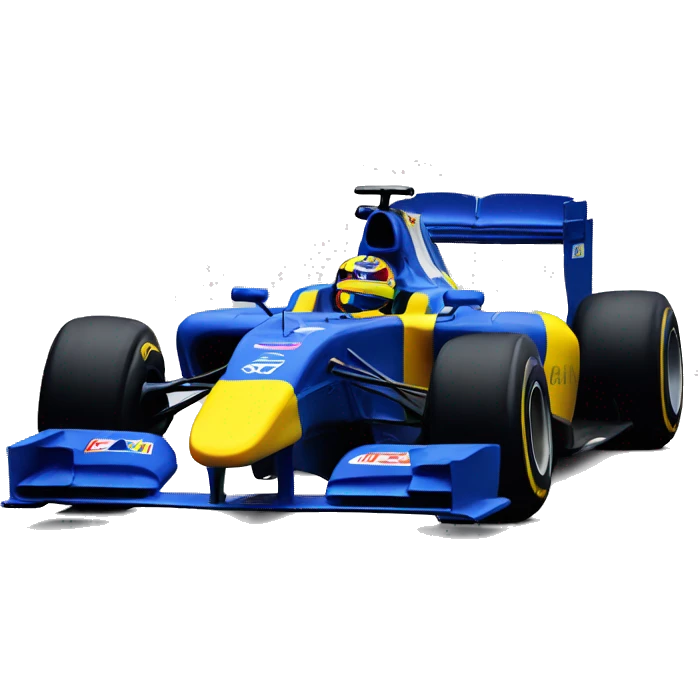 Renault f1 car 2010 blue and yelow n emoji