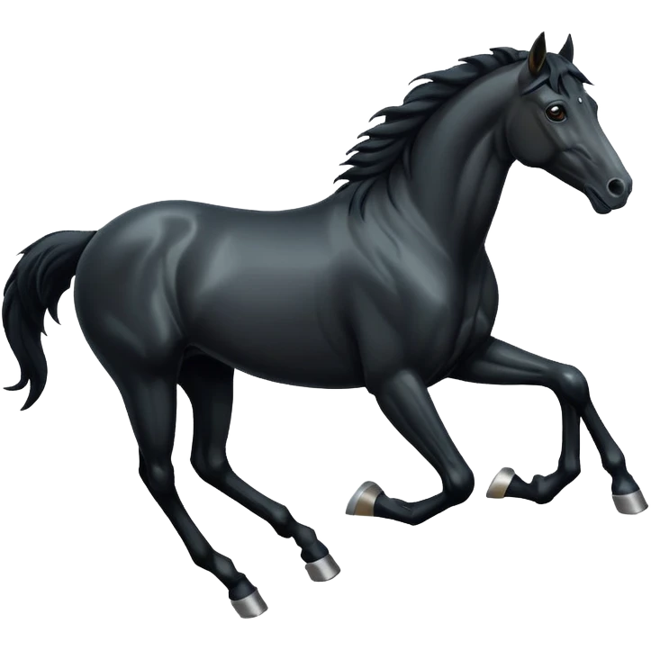A black horse running emoji  emoji