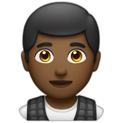 Black Guy with Japanese vest on emoji