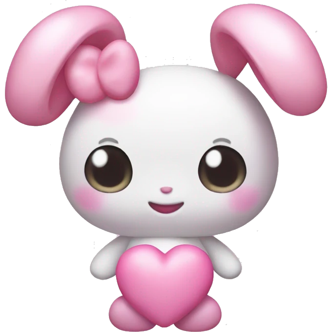 my melody with a pink heart emoji