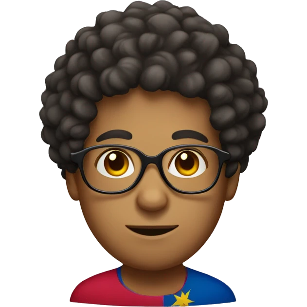 venezuela male with curly hair and glasses emoji