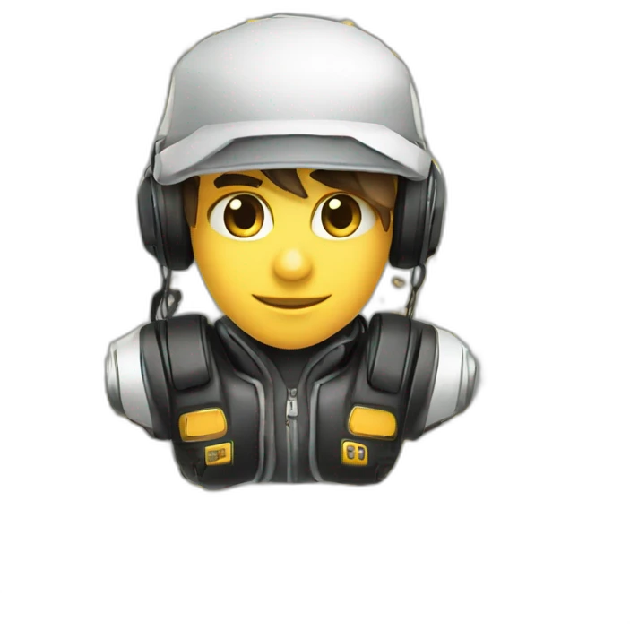 jeune gamer avec un casque micro, une casquette emoji