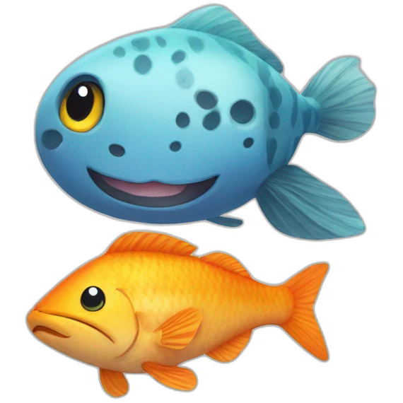cat and fish are friends emoji