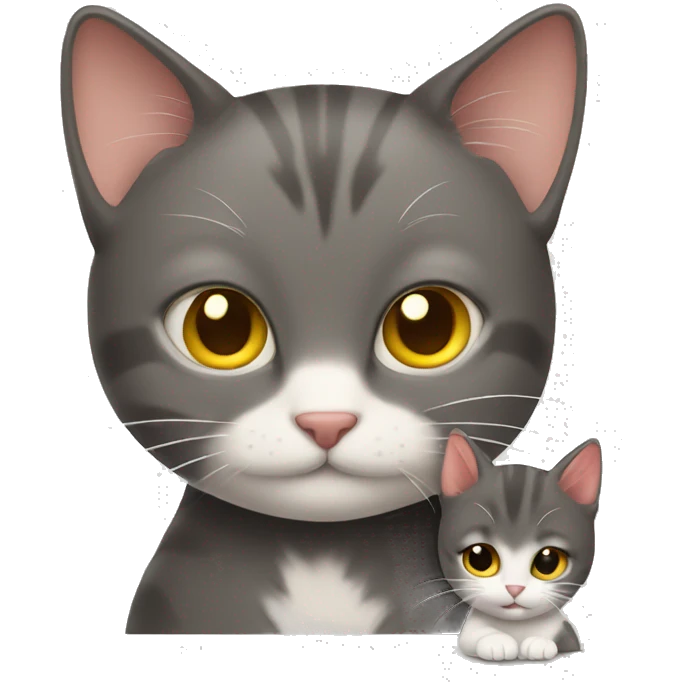 father cat and baby kitten emoji
