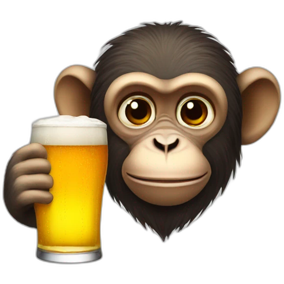 Monkey drinks beer emoji