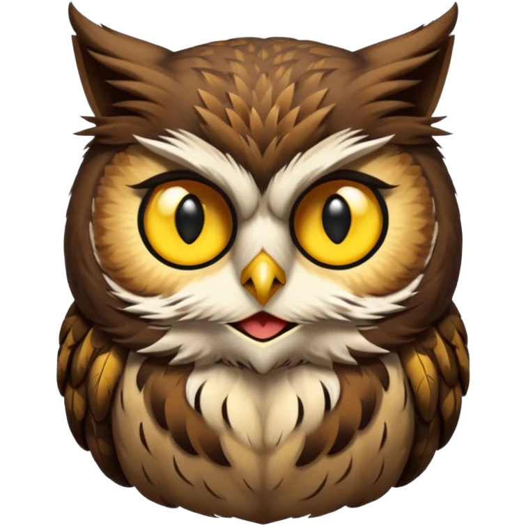 Make a owl with cat head emoji