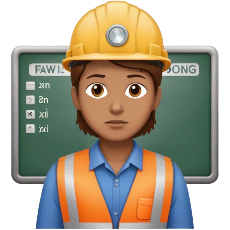 railway engineer standing and thinking emoji