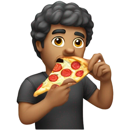 Man eating pizza emoji