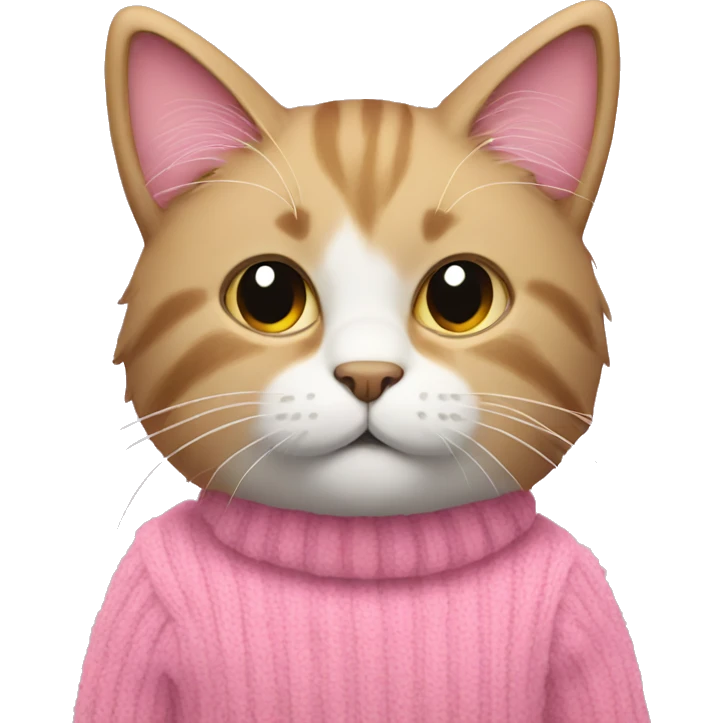 Cat wearing a pink fluffy sweater  emoji
