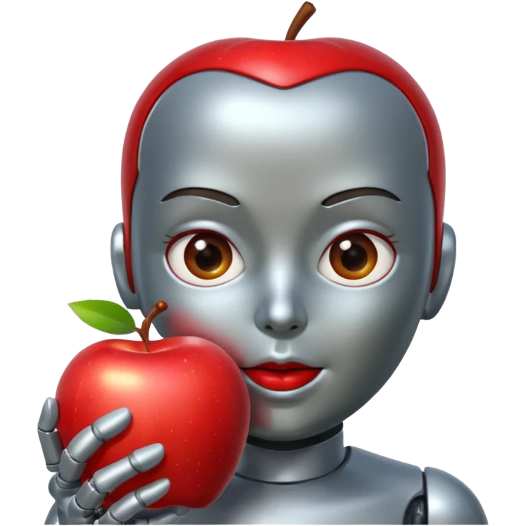 Android comendo maçã emoji