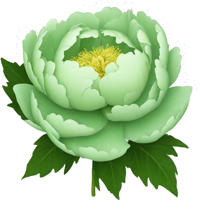 Green halo peony bouquet emoji