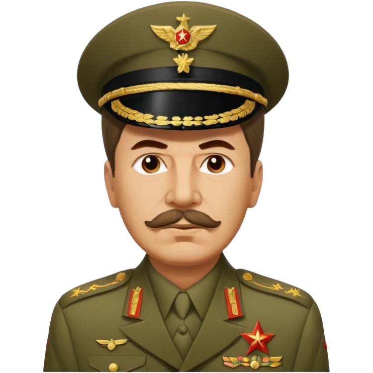 Joseph Stalin, simplified iconic style, no text, serious expression emoji