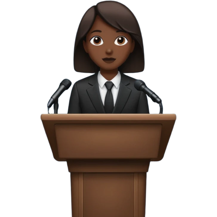 person silhouette speaking from a podium emoji