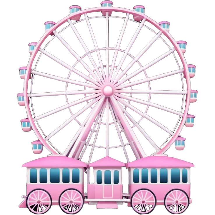 mix light pink dark pink and white theme park Ferris wheel emoji