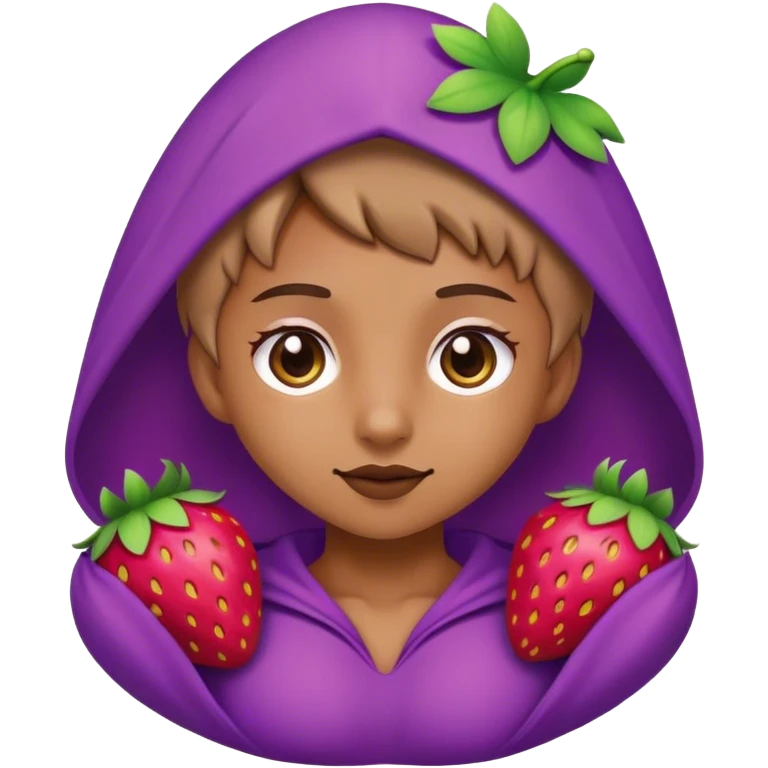 Purple cute strawberry emoji