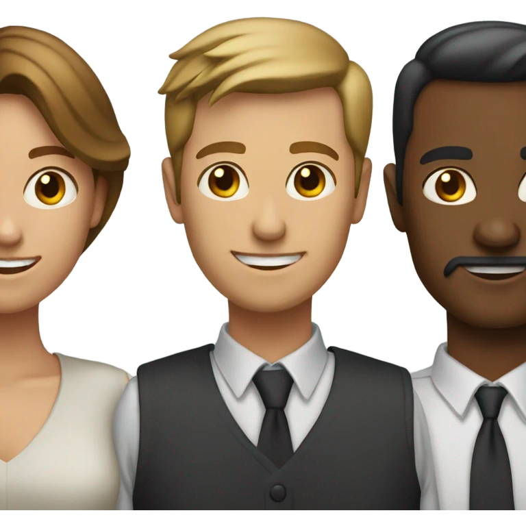 2 guys one girl emoji