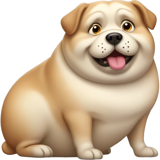 fat obese dog emoji